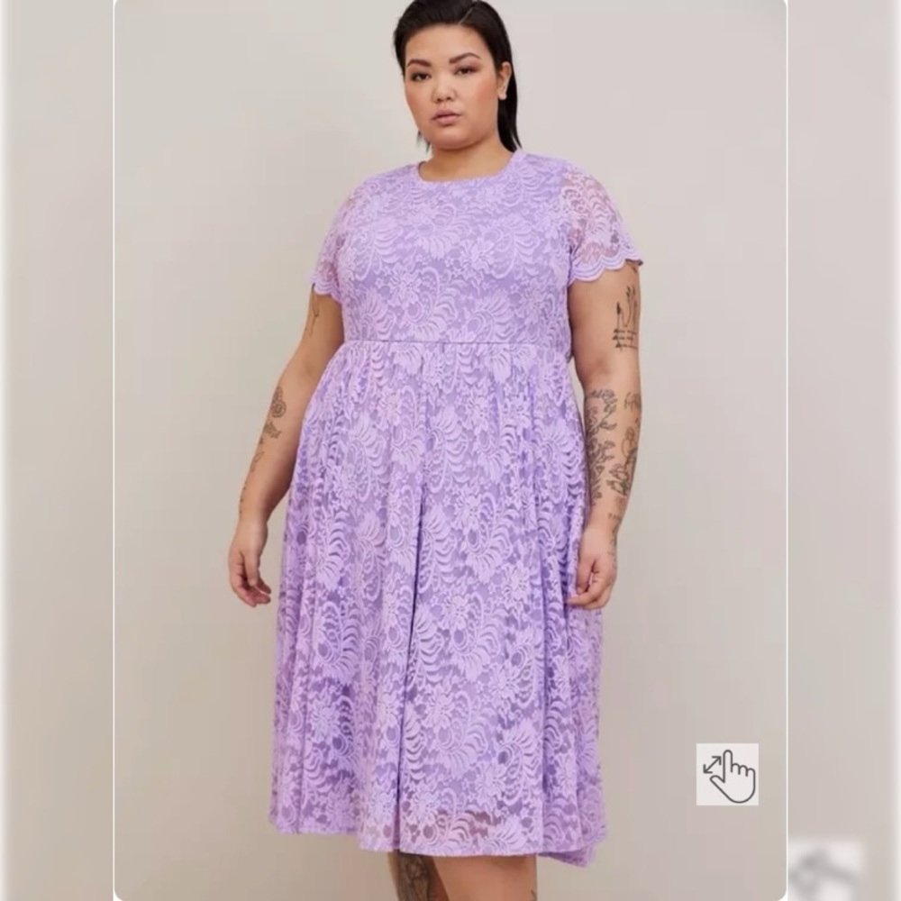 Torrid Lavender Lace Midi Dress